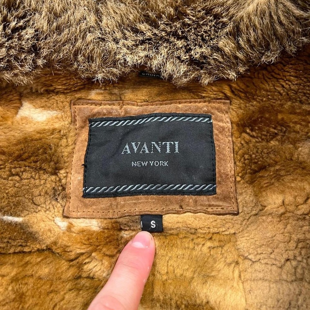 Avanti vintage genuine leather and faux fur shearling jacket - Picture 3 of 7